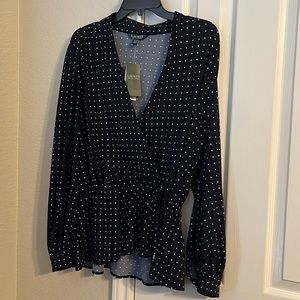Blue Polka Dot Lauren by Ralph Lauren top.